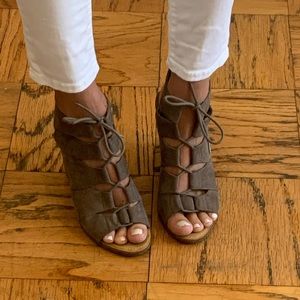 Lace up wedges